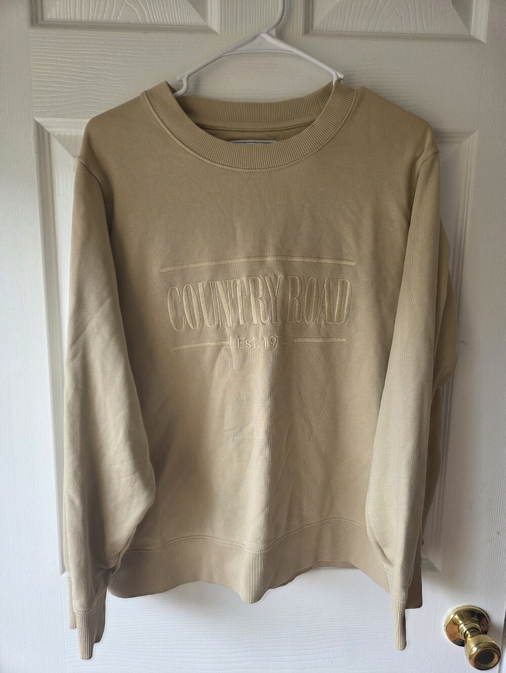 Country Road Sweater Pullover Sz L Australian 100% Cotton Heritage Sweat Western